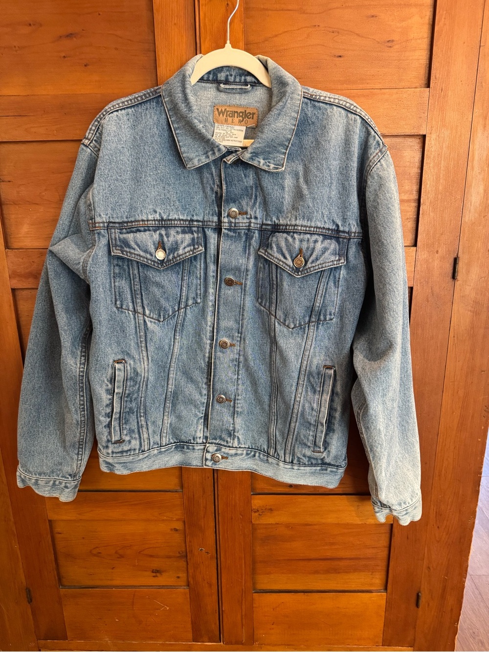 Vintage Wrangler Hero Denim Trucker Jacket Light Wash Small